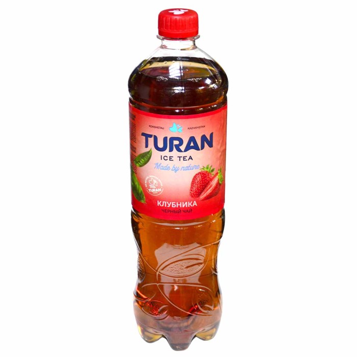 Чай Turan Ice tea клубника черный 1л пэт