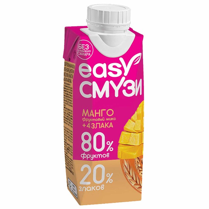 Смузи Сады Придонья манго,виноград,ананас с мякотью и злаки 250мл т/п