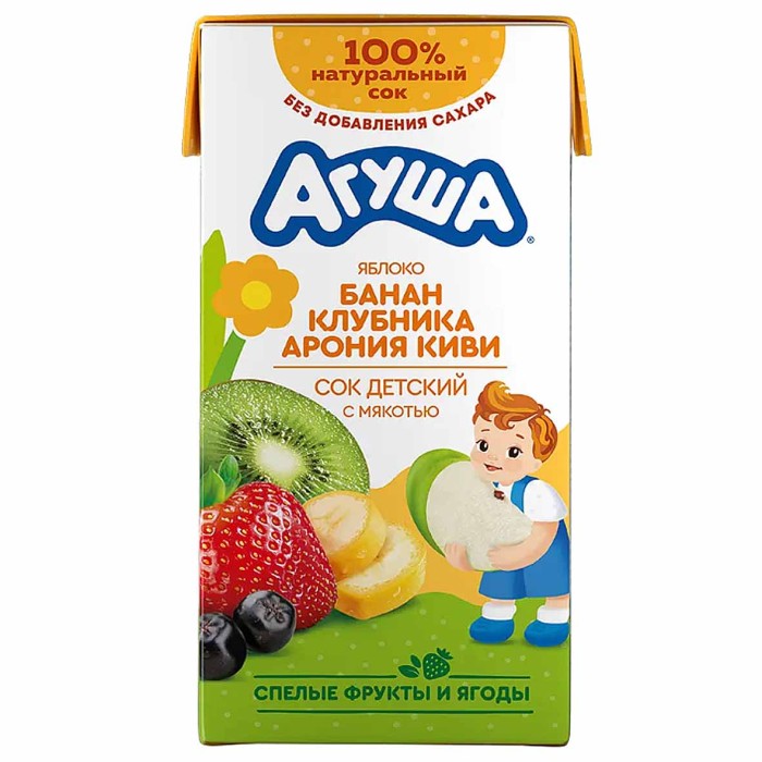 Сок Агуша яблоко-банан-клубника-киви 500мл т/п