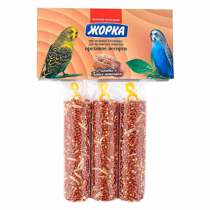 Батончики Жорка медовые для попугаев ореховое ассорти 3шт м/у