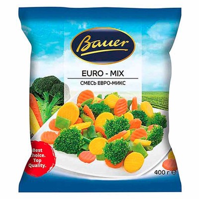 Смесь овощная Bauer евро-микс 400гр м/у