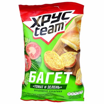 Сухарики Хрусteam Багет вкус Томат и зелень 60гр м/у