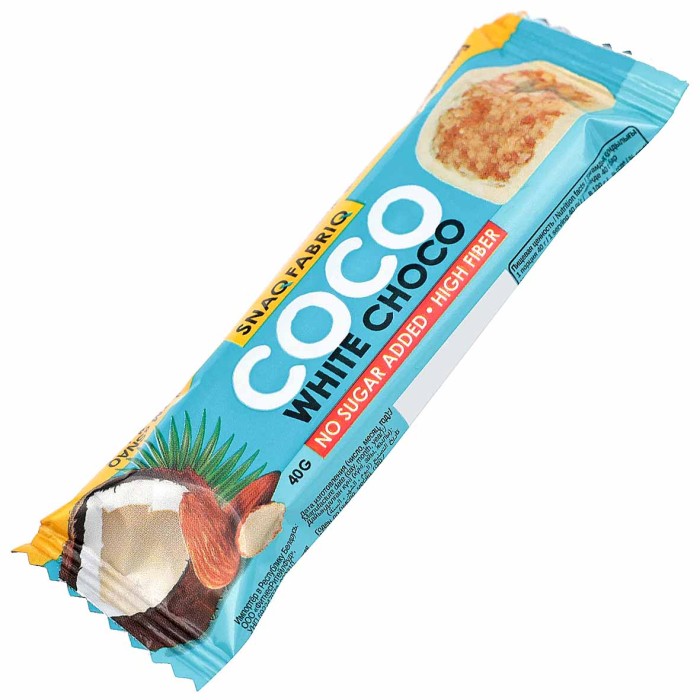 Батончик глазированный Bombbar SNAQ FABRIO COCO Кокос/Миндаль 40гр
