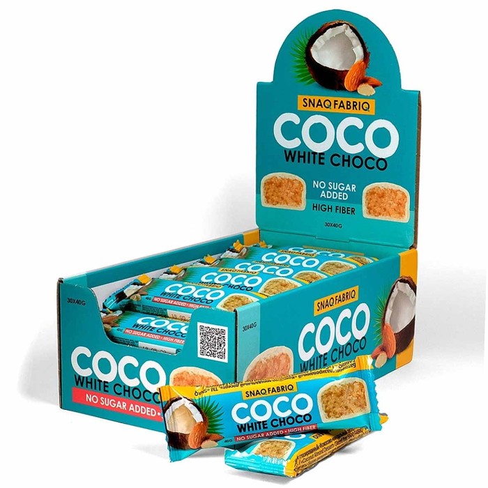 Батончик глазированный Bombbar SNAQ FABRIO COCO Кокос/Миндаль 40гр