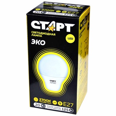 Лампа светодиодная Старт LED GLS E27 20W30WS теплый к/у