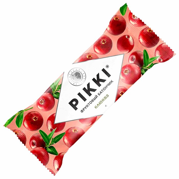 Батончик фруктовый Pikki клюква-яблоко 25г