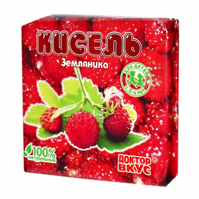 Кисель Доктор вкус земляника 200гр брикет