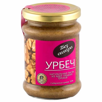 Паста ореховая Урбеч натуральная из ядер грецкого ореха 280гр ст/б