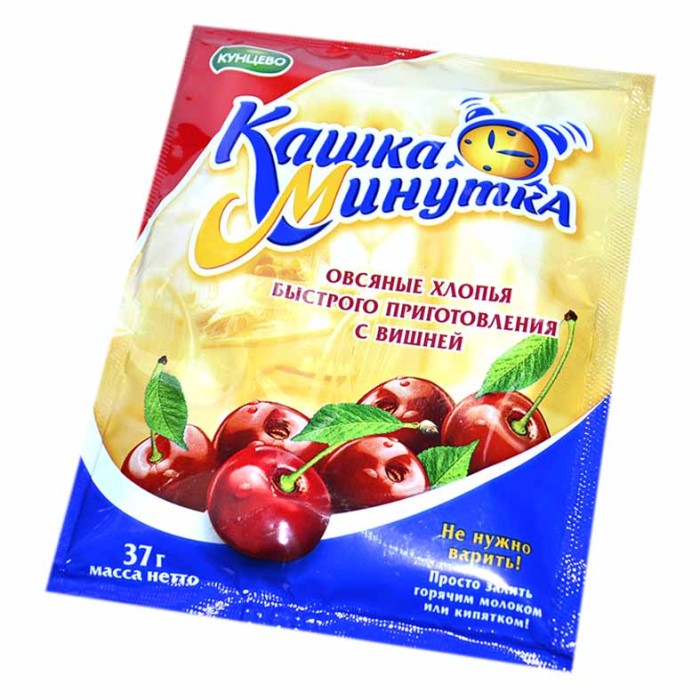 Каша овсяная Кунцево Кашка-Минутка с вишней 37гр м/у