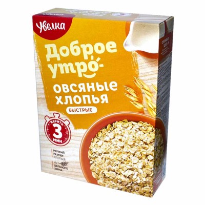 Хлопья овсяные Увелка быстрые 400гр к/у