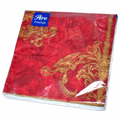 Салфетки бумажные Pero Prestige Красный бархат 3сл 33х33см 20л