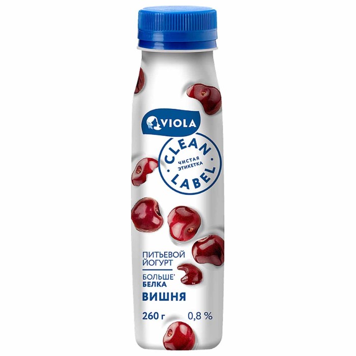 Йогурт питьевой Clean Label с вишней 0,8% 260мл пэт