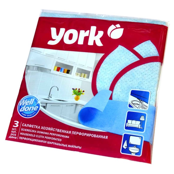 Салфетка для уборки York перфорированная 3шт 2003 м/у
