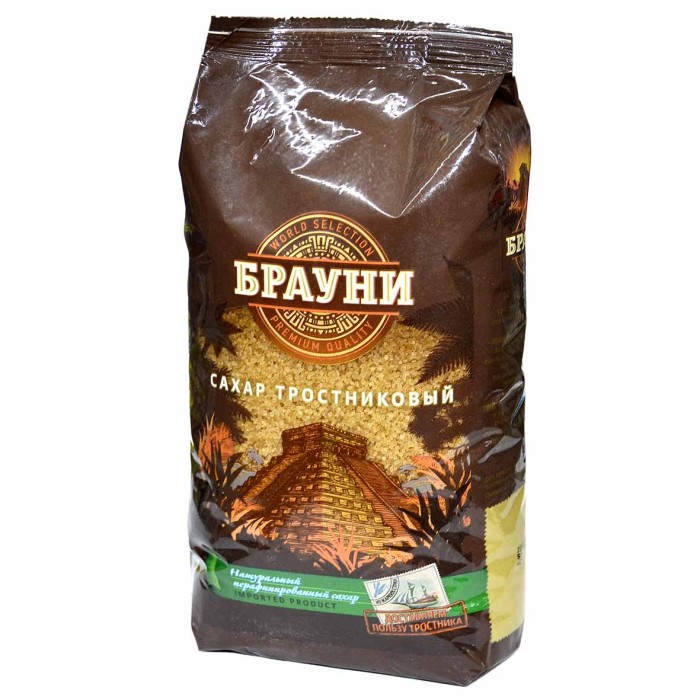 Сахар-песок тростниковый Брауни 900гр м/у
