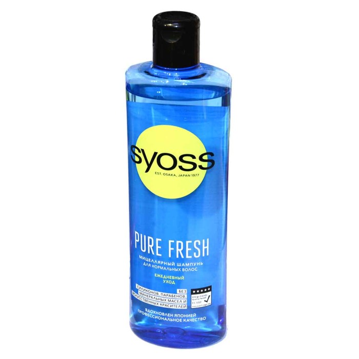 Шампунь для волос Syoss Pure Fresh 450мл пэт