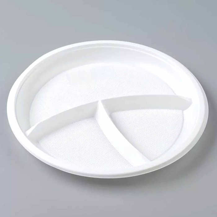 Тарелка Мистерия d=210мм 3-секции белая 10шт м/у