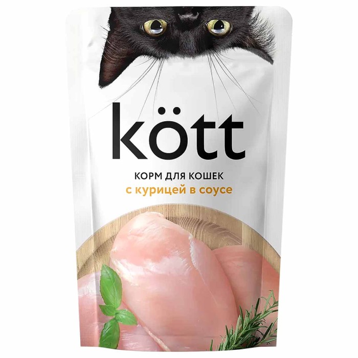 Корм для кошек Kott с курицей в соусе 75гр пауч