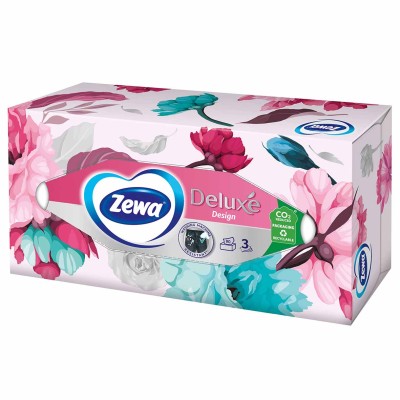 Салфетки косметические Zewa Deluxe Family 90шт к/у