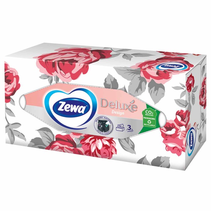 Салфетки косметические Zewa Deluxe Family 90шт к/у