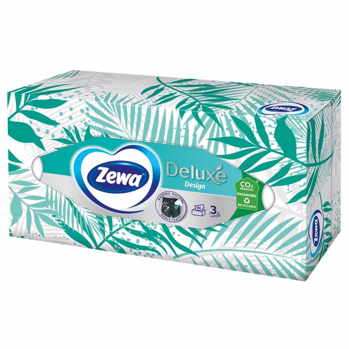 Салфетки косметические Zewa Deluxe Family 90шт к/у