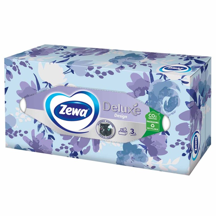 Салфетки косметические Zewa Deluxe Family 90шт к/у