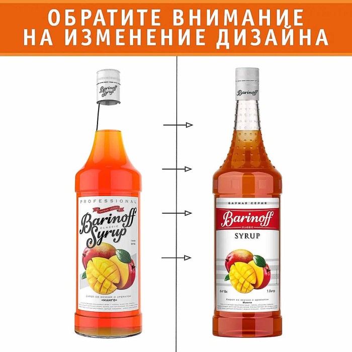 Сироп Barinoff со вкусом манго 1л ст/б