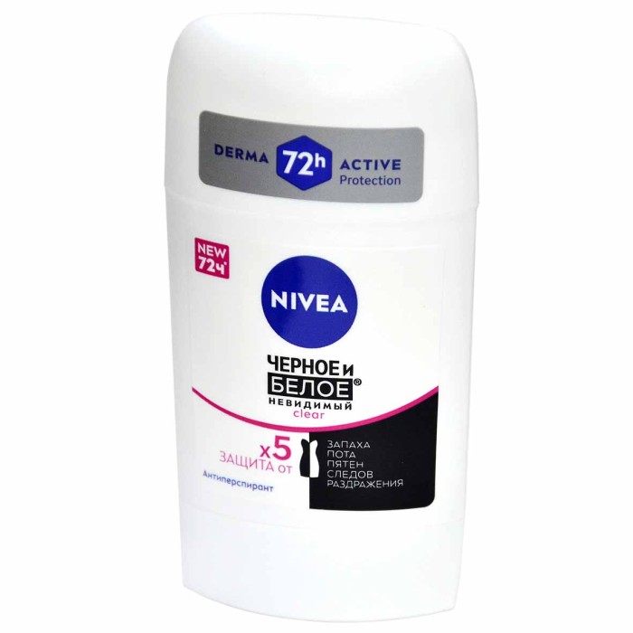 Дезодорант Nivea Men Clear Черное и белое невидимый 50мл пэт