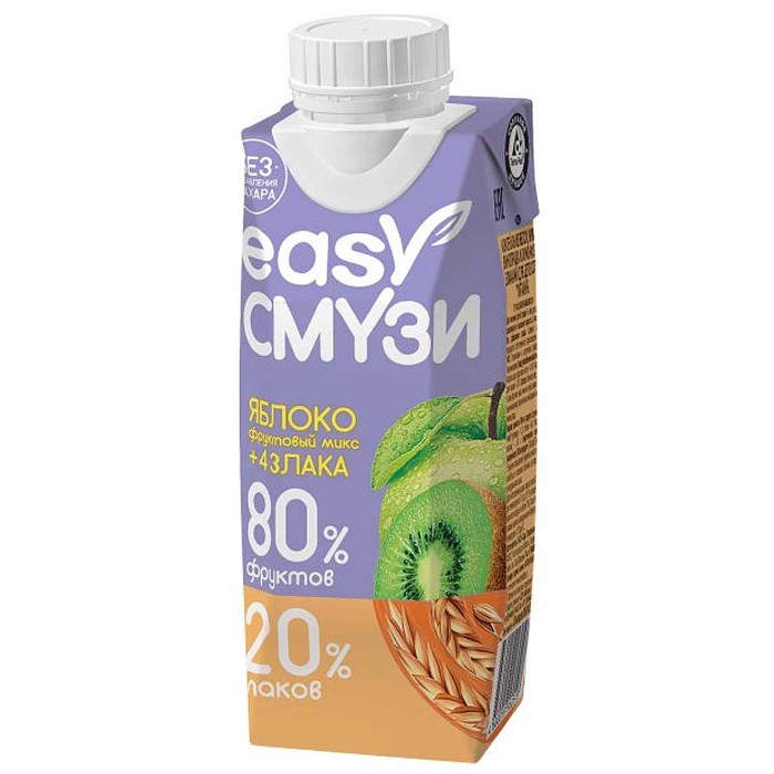 Смузи Сады Придонья яблоко,киви,виноград,лимон со злаками 250мл т/п
