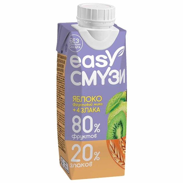 Смузи Сады Придонья яблоко,киви,виноград,лимон со злаками 250мл т/п