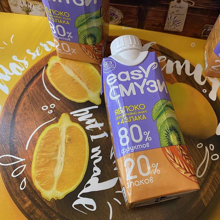 Смузи Сады Придонья яблоко,киви,виноград,лимон со злаками 250мл т/п