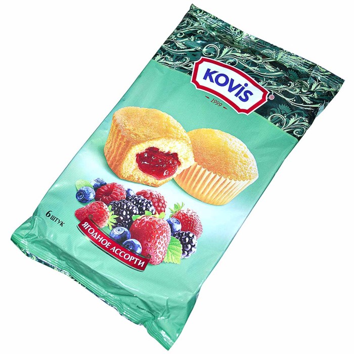 Мини-маффины Kovis ягодное ассорти 200гр м/у