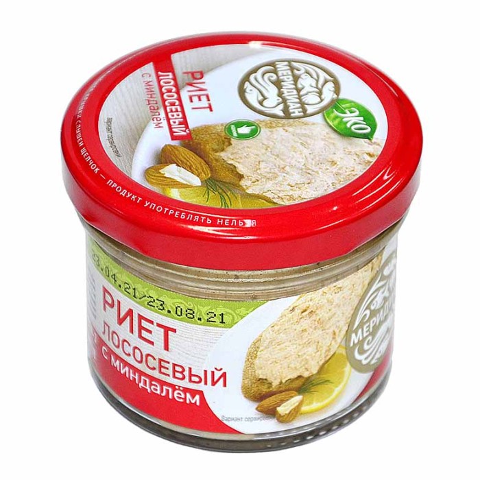 Риет Меридиан лососевый с миндалем 100гр ст/б