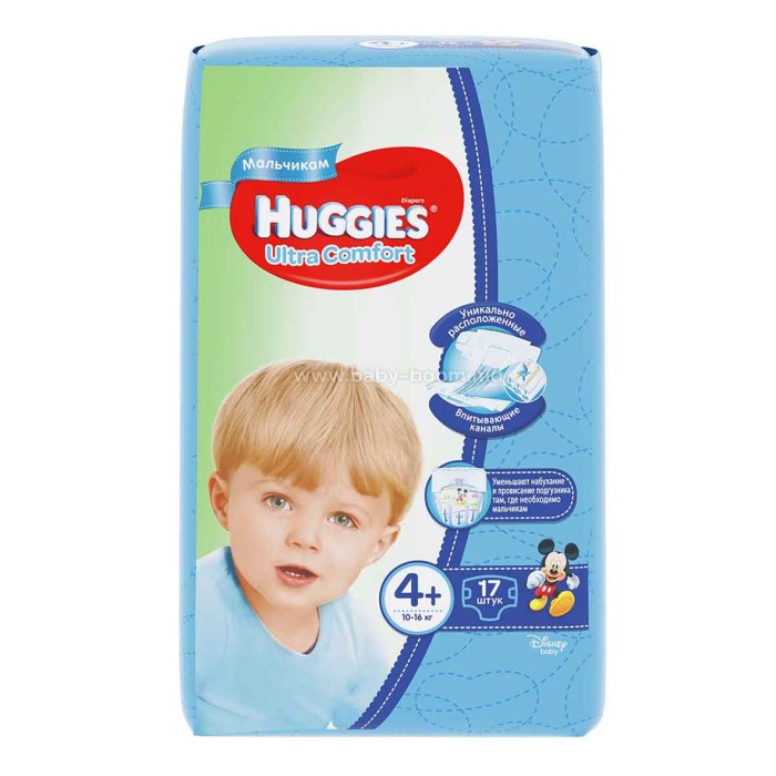 Подгузники Huggies UC 4+ Conv Boy (10-16кг) 17шт м/у