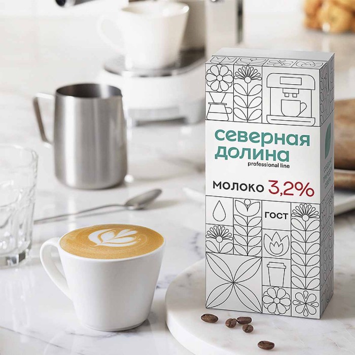 Молоко Северная Долина ультрапастеризованное 3,2%  1л т/п