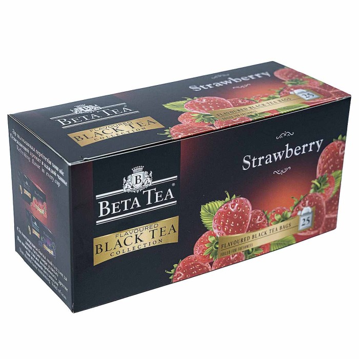 Чай Beta со вкусом клубники черный 25*2гр к/у