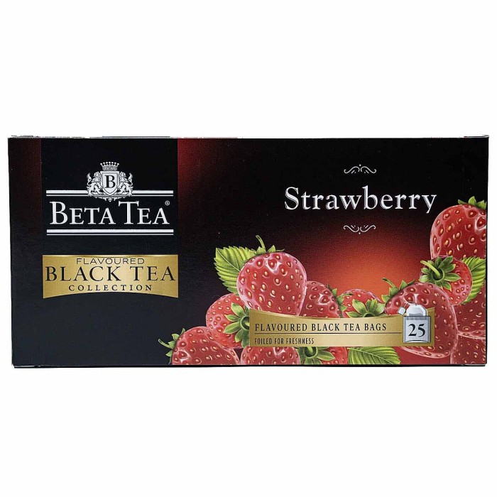 Чай Beta со вкусом клубники черный 25*2гр к/у
