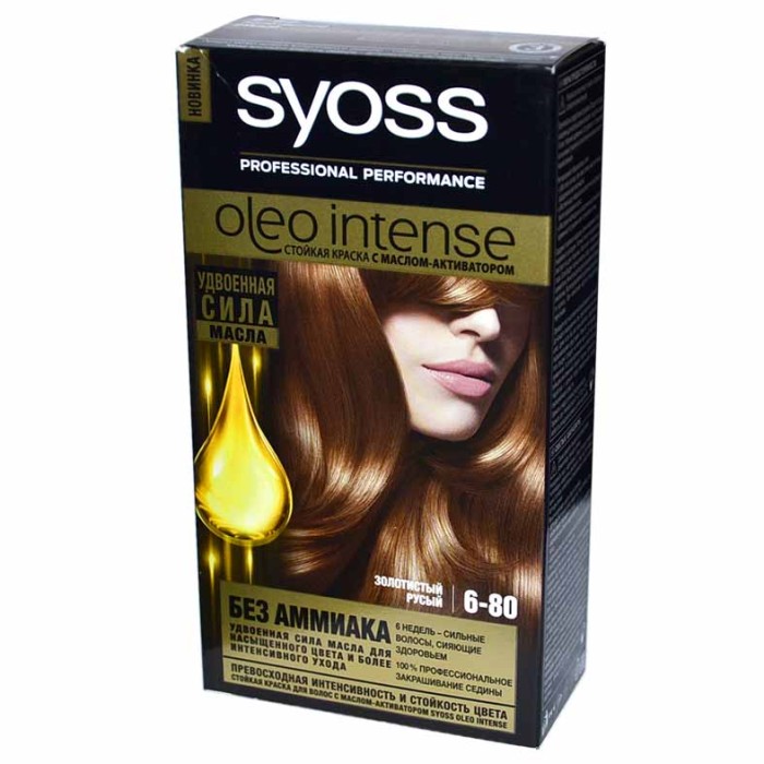 Краска для волос Syoss Oleo Intense 6-80 Золотистый русый 110мл к/у