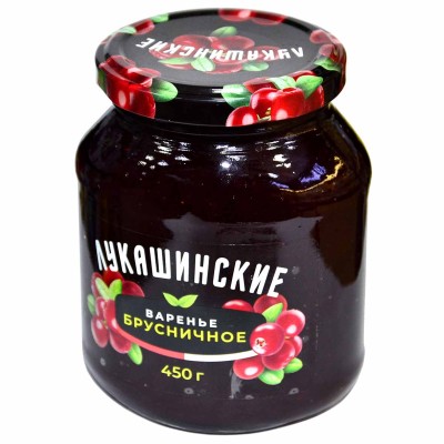 Варенье Лукашинские брусничное 450гр ст/б