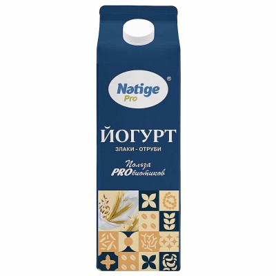 Йогурт Nәtige Pro злаки-отруби 1,5% 900гр т/п