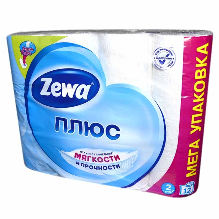 Бумага туалетная Zewa Плюс White 2сл 12рул м/у