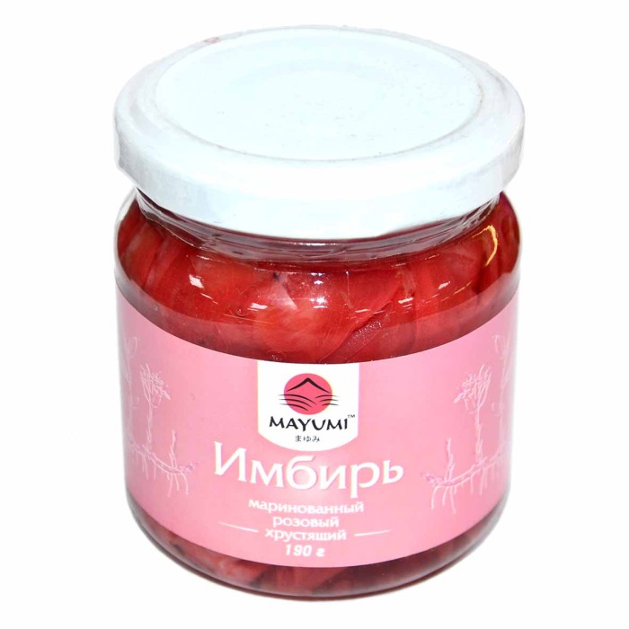 Имбирь Mayumi маринованный розовый 190гр ст/б