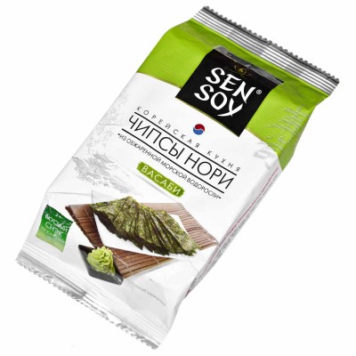 Чипсы-нори Sensoy Премиум из морской водоросли wasabi 4,5гр м/у