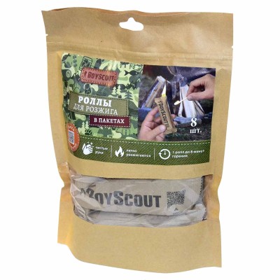 Роллы для розжига Boyscout в пакетах 8шт арт61626
