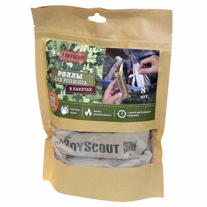 Роллы для розжига Boyscout в пакетах 8шт арт61626