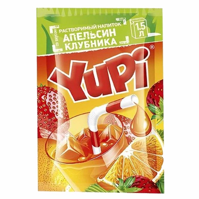 Напиток растворимый Yupi Апельсин-клубника 15гр м/у
