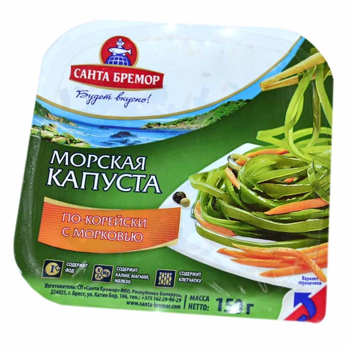 Капуста морская Санта Бремор по-корейски с морковью 150гр пэт