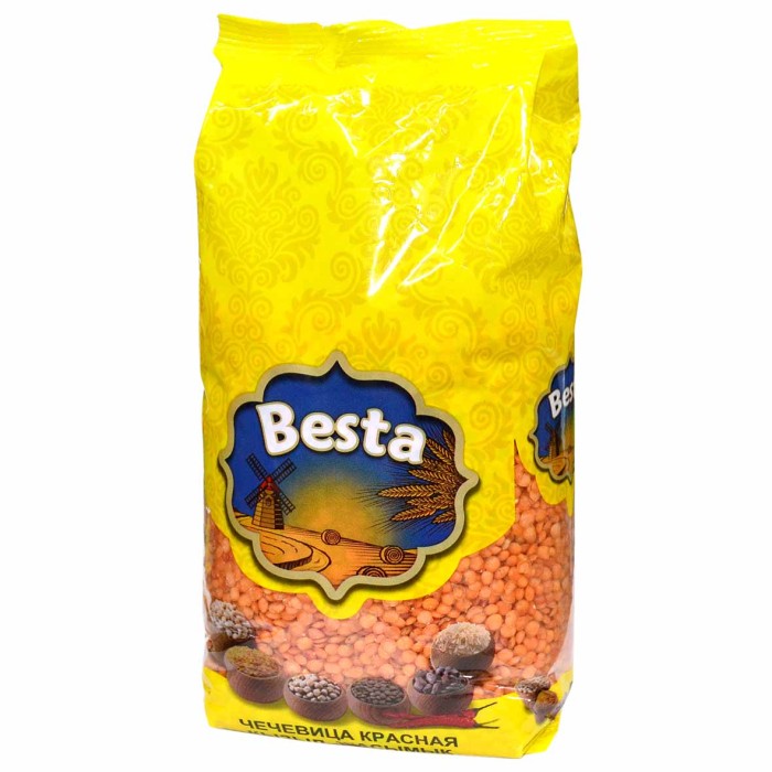 Чечевица Besta красная 800гр м/у