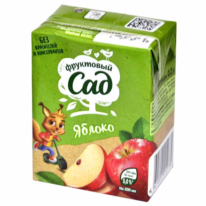 Нектар Фруктовый сад яблочный освет для детского питания 200мл т/п