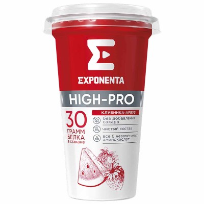 Напиток кисломолочный Exponenta High-Pro Клубника-Арбуз 250мл пэт