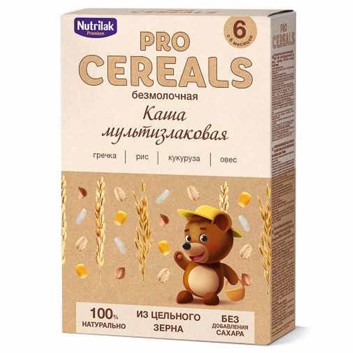 Каша Procereals мультизлаковая безмолочная цельнозерновая с 6мес 200гр к/у